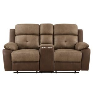 8599BR-2 Double Glider Reclining Love Seat with Center Console