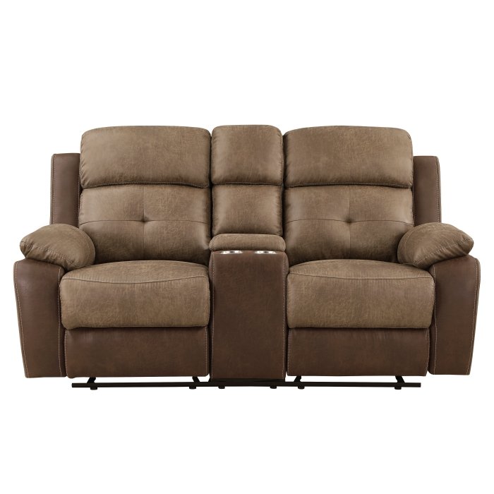 8599BR-2 Double Glider Reclining Love Seat with Center Console