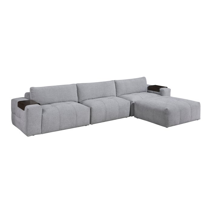 9155GY*41L1ROT 4-Piece Modular Sectional with Ottoman