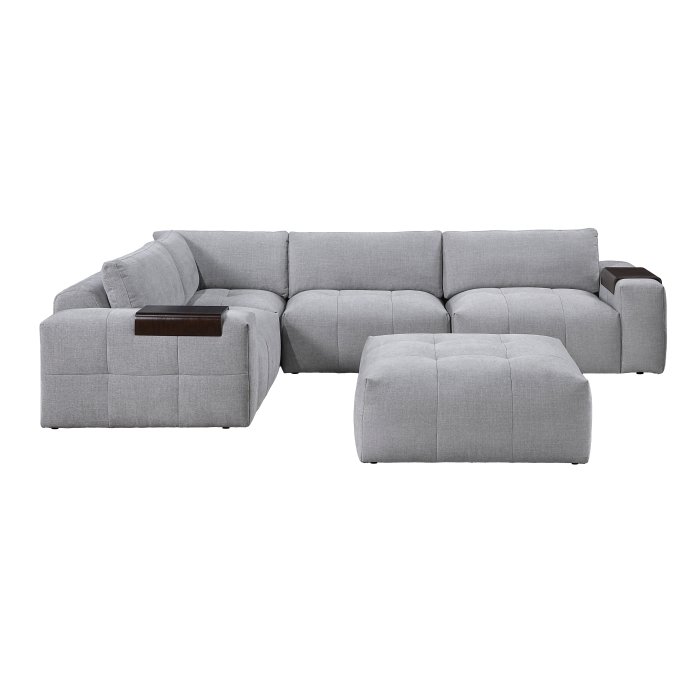 Second image of 9155GY*51L1ROT 5-Piece Modular Sectional with Ottoman