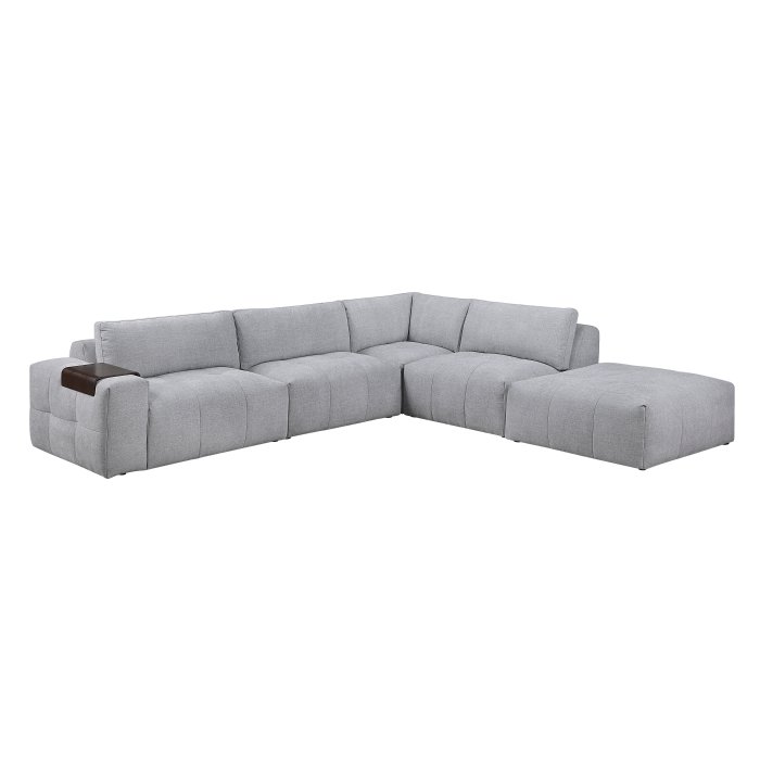 9155GY*51LOT 5-Piece Modular Sectional with Ottoman