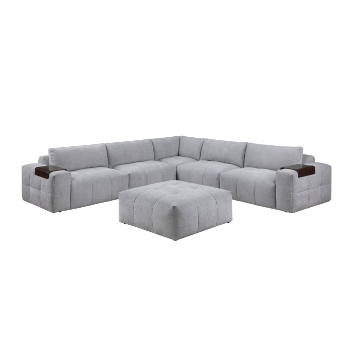 9155GY*61L1ROT 6-Piece Modular Sectional with Ottoman