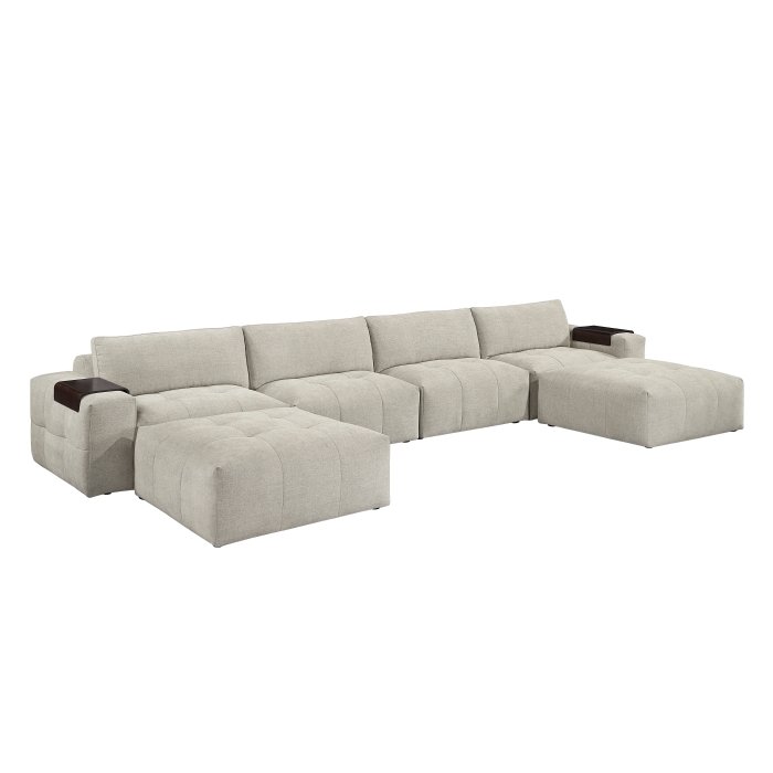 9155TP*61L1R2OT 6-Piece Modular Sectional with Two Ottomans