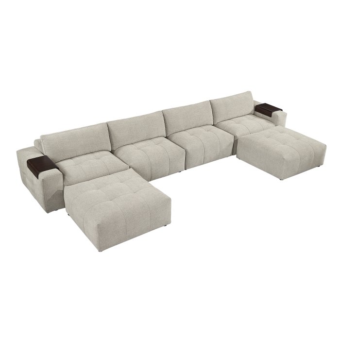Second image of 9155TP*61L1R2OT 6-Piece Modular Sectional with Two Ottomans