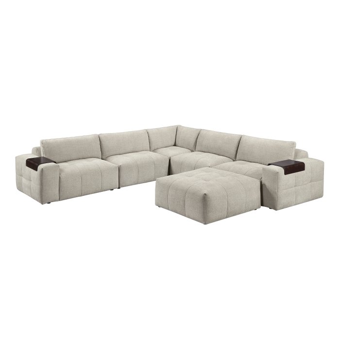 Second image of 9155TP*61L1ROT 6-Piece Modular Sectional with Ottoman