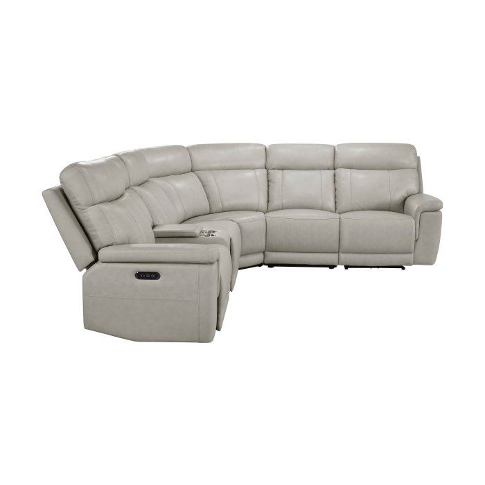 Second image of 9199TPE*6LRRRPWH 6-Piece Modular Power Reclining Sectional with Power Headrests and Charging Ports