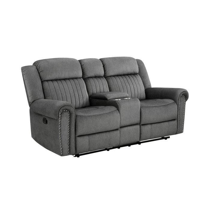 Second image of 9204CC-2 Double Reclining Love Seat with Center Console
