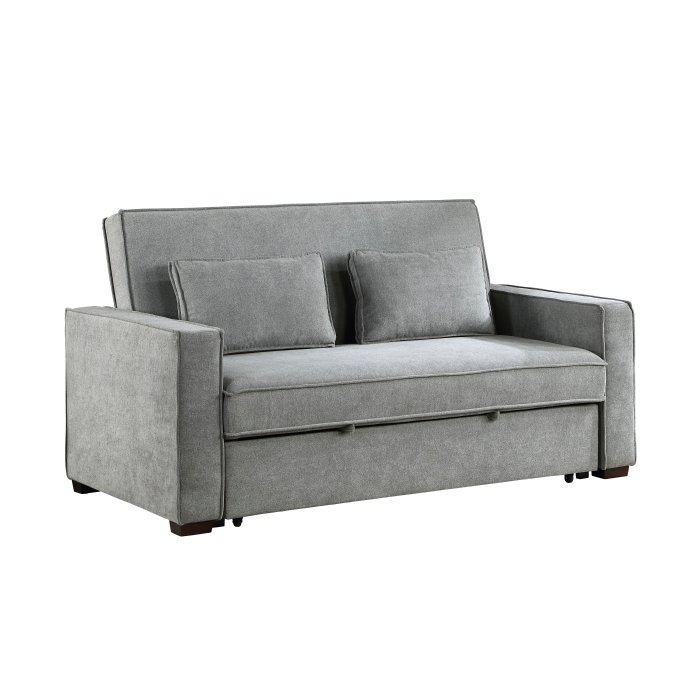 Second image of 9238GY-3CL Convertible Studio Sofa with Pull-out Bed
