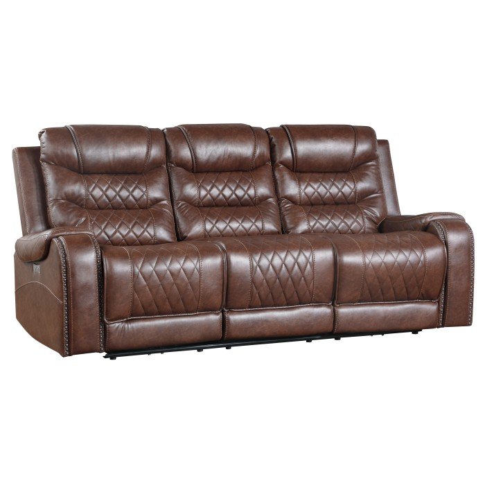 Second image of 9405BR-3PW Power Double Reclining Sofa with Center Drop-Down Cup Holders, Receptacles and USB Ports