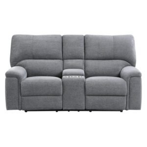 9413CC-2PWH Power Double Reclining Love Seat with Center Console and Power Headrests