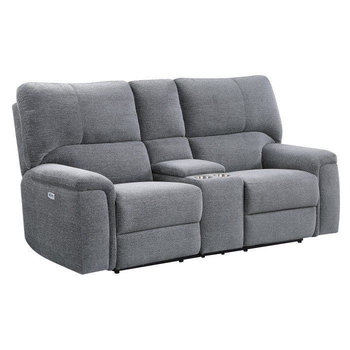 Second image of 9413CC-2PWH Power Double Reclining Love Seat with Center Console and Power Headrests