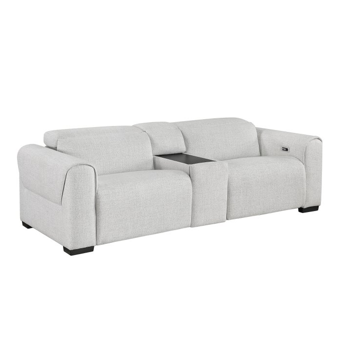 Second image of 9455CLD-2CNPWH* Power Double Reclining Love Seat with Center Console and Power Headrests,  Charging Ports
