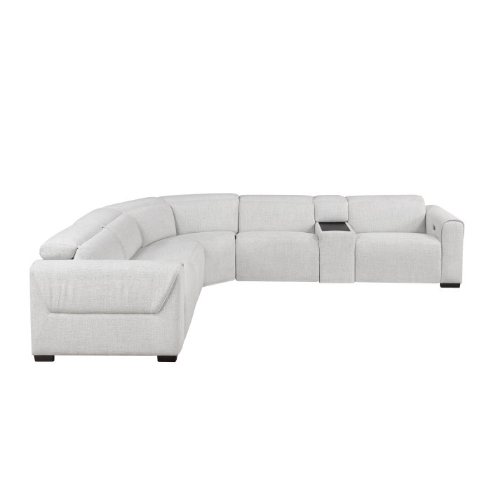 Second image of 9455CLD*6LRRRPWH 6-Piece Modular Power Reclining Sectional with Power Headrests, Charging Ports
