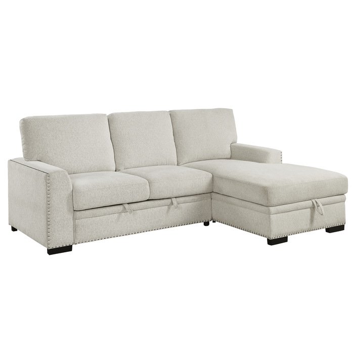Second image of 9468BE*2RC2L 2-Piece Sectional with Pull-out Bed and Right Chaise with Hidden Storage