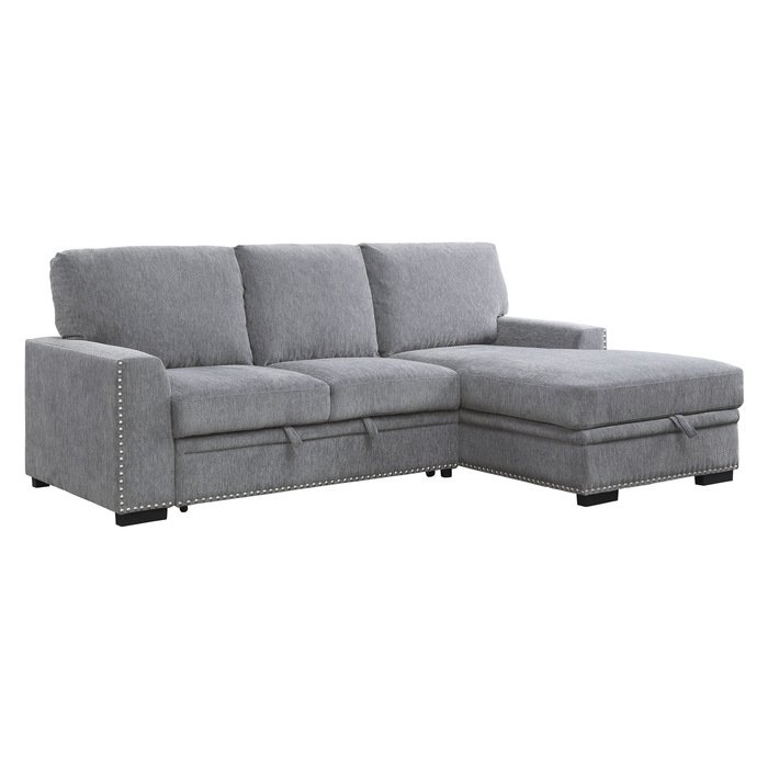 Second image of 9468DG*2RC2L 2-Piece Sectional with Pull-out Bed and Right Chaise with Hidden Storage