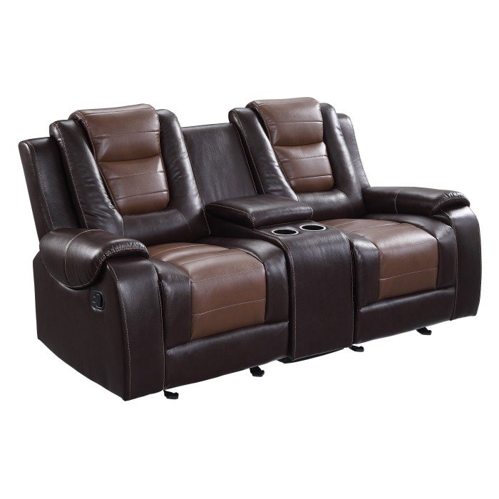 Second image of 9470BR-2 Double Glider Reclining Love Seat with Center Console