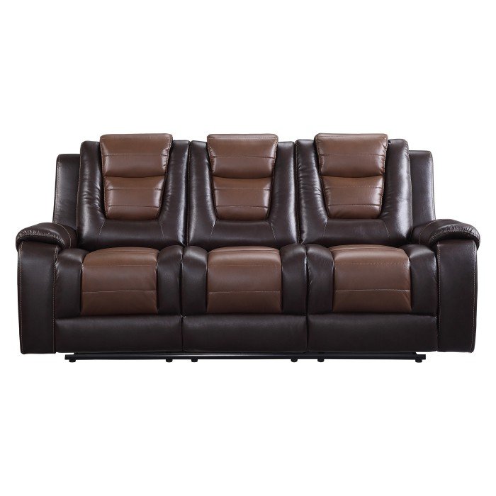 9470BR-3 Double Reclining Sofa with Center Drop-Down Cup Holders