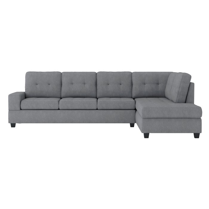 Second image of 9507DGY*SC 2-Piece Reversible Sectional with Drop-Down Cup Holders