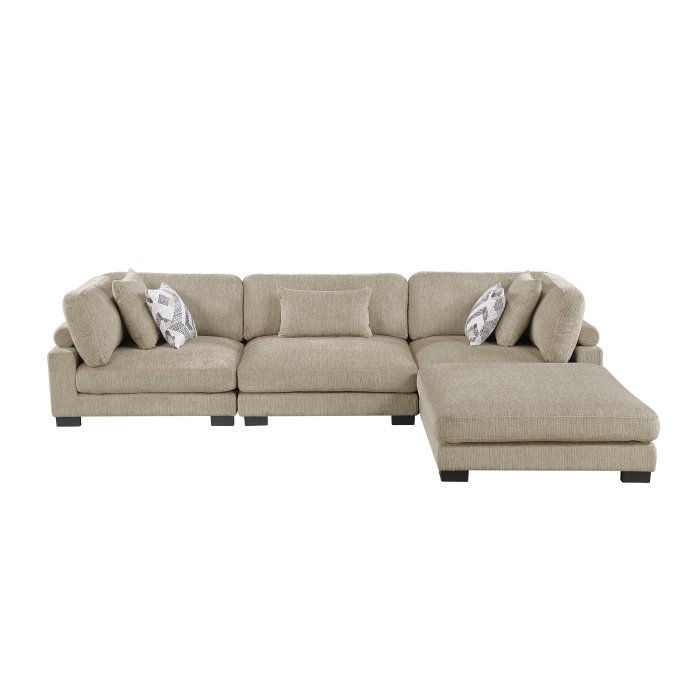 Second image of 9555BRW*42CRACOT 4-Piece Modular Sectional with Ottoman