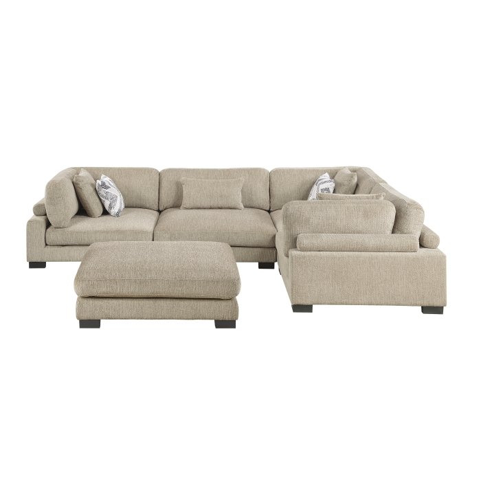 Second image of 9555BRW*53CRACOT 5-Piece Modular Sectional with Ottoman