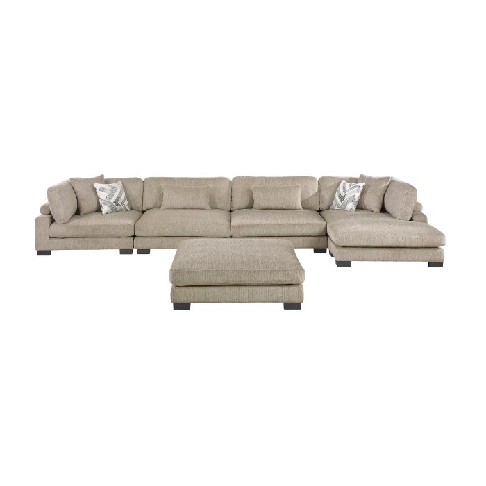 Second image of 9555BRW*5CR2ACVCOT 5-Piece Modular Sectional with Chaise and Ottoman