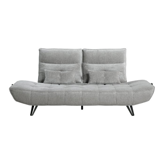 Second image of 9556GRY-3PW Sofa with Power Adjustable Seat Depth and Manual Adjustable Headrests