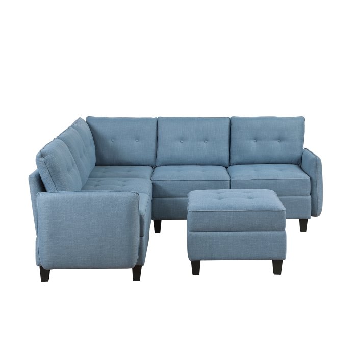 Second image of 9557BUE*6SCOT 6-Piece Sectional with Storage and Ottoman
