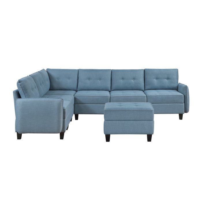 Second image of 9557BUE*7SCOT 7-Piece Sectional with Storage and Ottoman