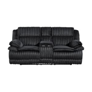 9577BK-2 Double Reclining Love Seat with Center Console