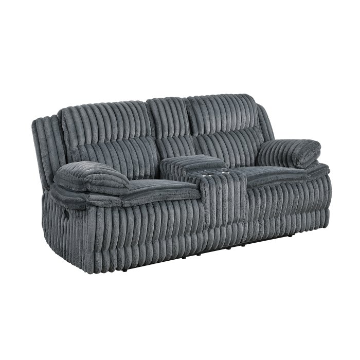 Second image of 9577DG-2 Double Reclining Love Seat with Center Console