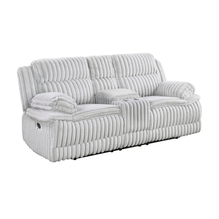 Second image of 9577GY-2 Double Reclining Love Seat with Center Console