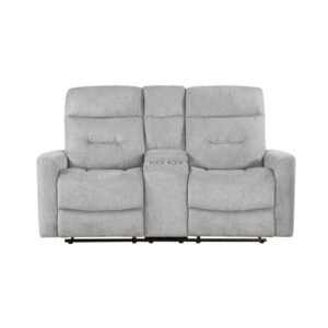9610GY-2 Double Reclining Love Seat with Center Console