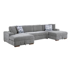 9624GY*3LCRC 3-Piece Sectional with Left and Right Chaise