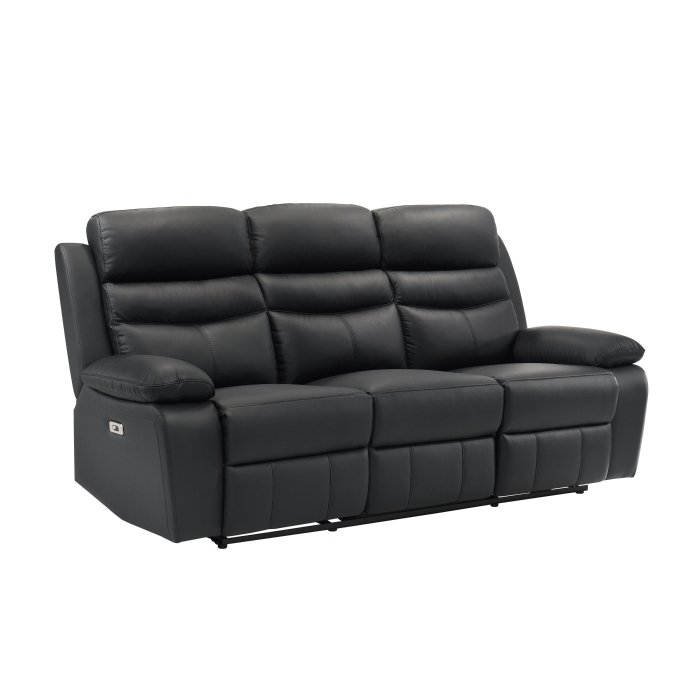 Second image of 9628BLK-3PW Power Double Reclining Sofa