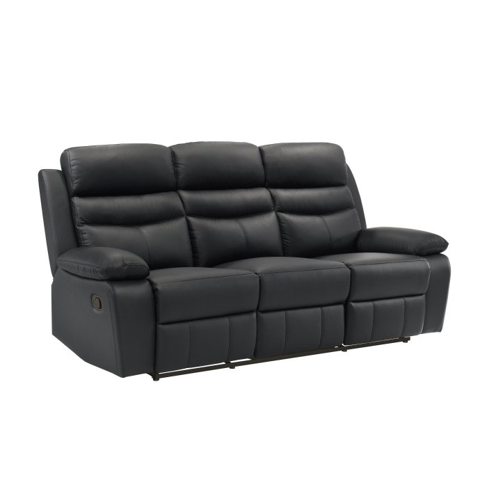 Second image of 9628BLK-3 Double Reclining Sofa