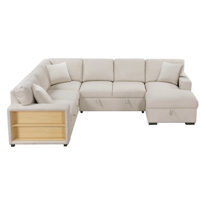Second image of 9630BE*42LRC Sectional with Right Chaise, Pull-out Bed, Hidden Storages and Shelves, Charging Ports