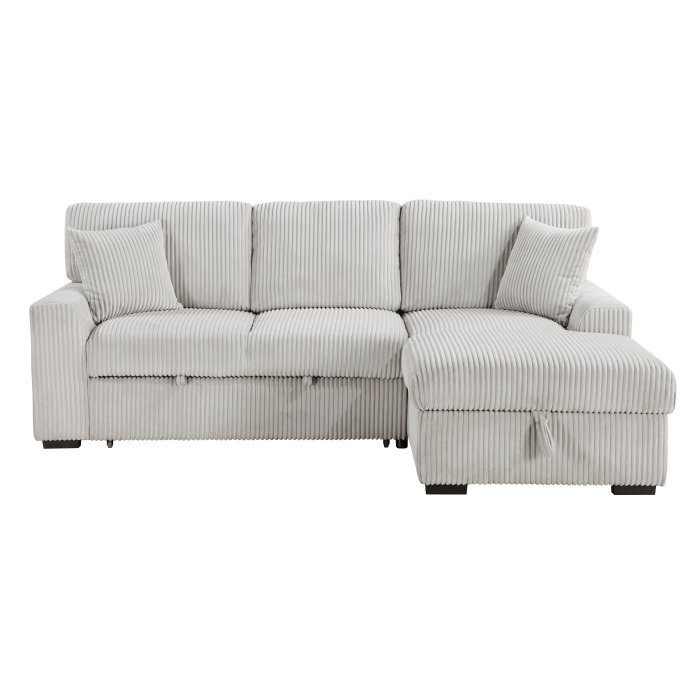 9633MNB*22LRC 2-Piece Sectional with Pull-out Bed, Right Chaise and Hidden Storage