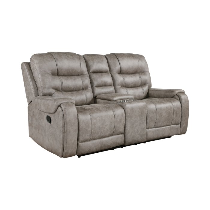 Second image of 9634GBR-2 Double Reclining Love Seat with Center Console