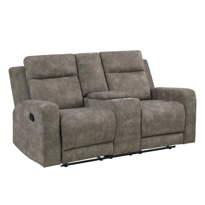 Second image of 9635BR-2 Double Reclining Love Seat with Center Console