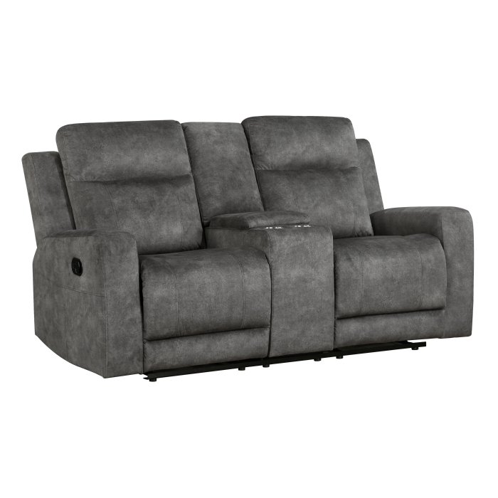 Second image of 9635DG-2 Double Reclining Love Seat with Center Console