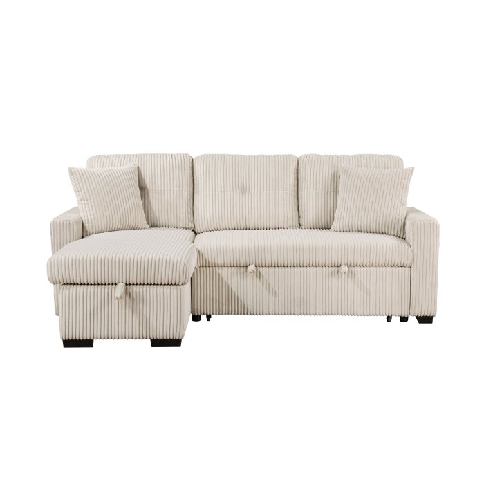 Second image of 9649BE*SC 3-Piece Reversible Sectional with Pull-out Bed and Hidden Storage