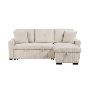 9649BE*SC 3-Piece Reversible Sectional with Pull-out Bed and Hidden Storage