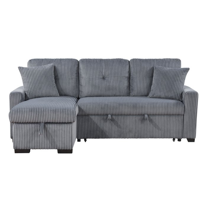 Second image of 9649DG*SC 3-Piece Reversible Sectional with Pull-out Bed and Hidden Storage