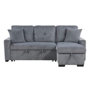 9649DG*SC 3-Piece Reversible Sectional with Pull-out Bed and Hidden Storage