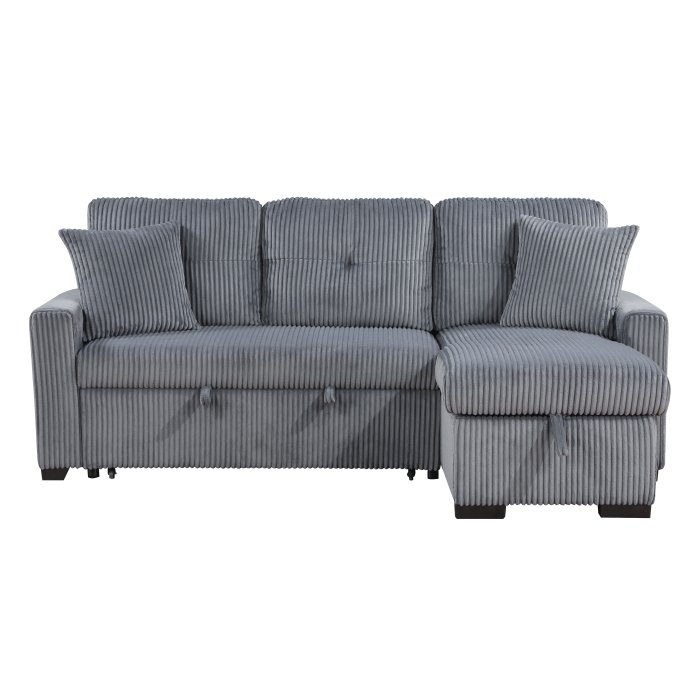 9649DG*SC 3-Piece Reversible Sectional with Pull-out Bed and Hidden Storage
