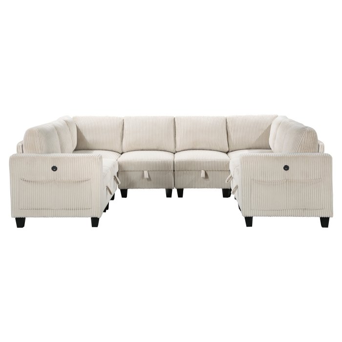 Second image of 9650NBE*8SC 8-Piece Sectional with Storage, Storage Pouches and Charging Ports