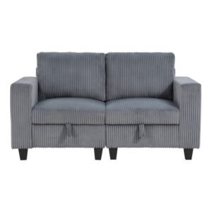 9650NDG-2* Love Seat with Storage, Storage Pouches and Charging Ports