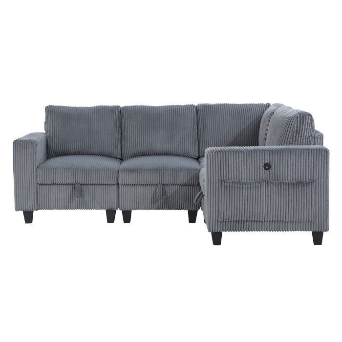 Second image of 9650NDG*4SC 4-Piece Sectional with Storage, Storage Pouches and Charging Ports