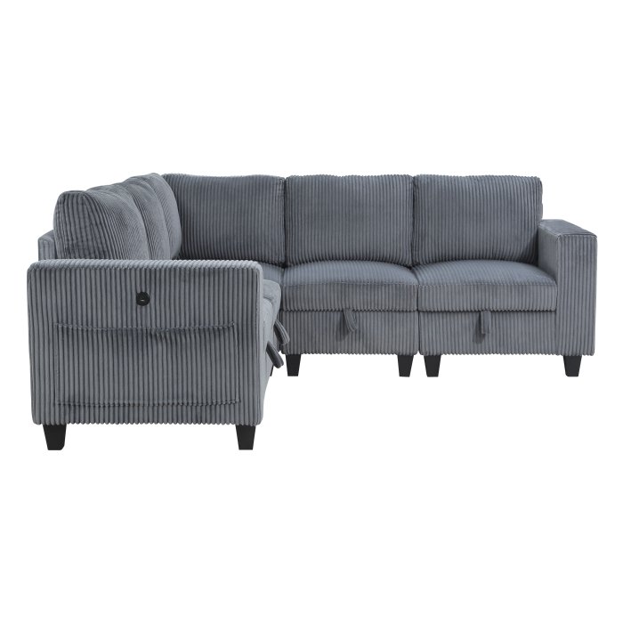 Second image of 9650NDG*5SC 5-Piece Sectional with Storage, Storage Pouches and Charging Ports
