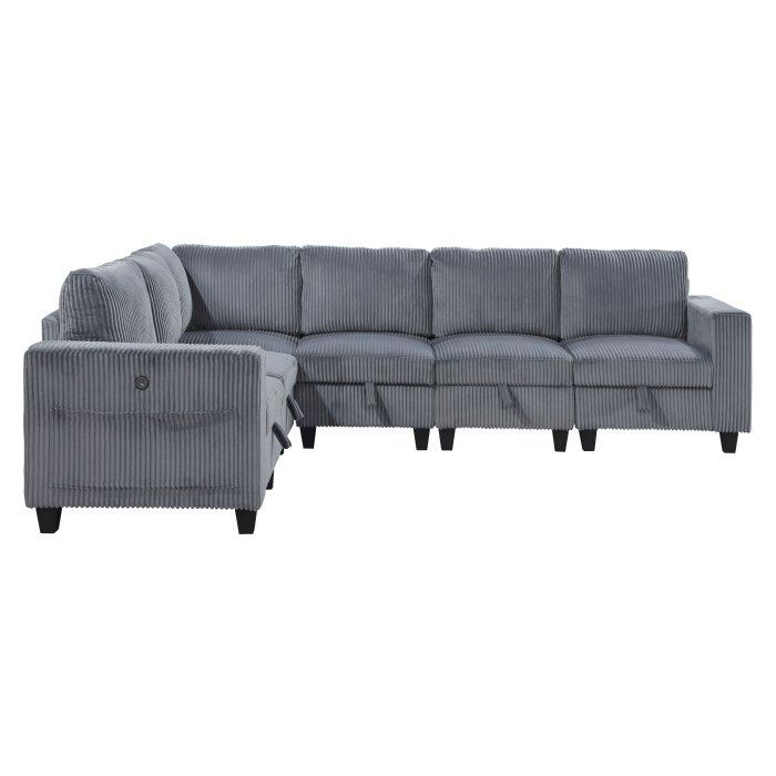 Second image of 9650NDG*6SC 6-Piece Sectional with Storage, Storage Pouches and Charging Ports